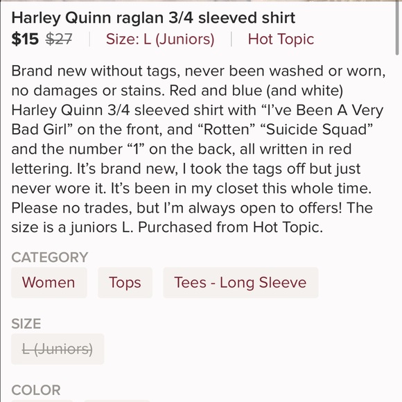 Bundle of Harley Quinn costume from Hot Topic - Picture 16 of 16